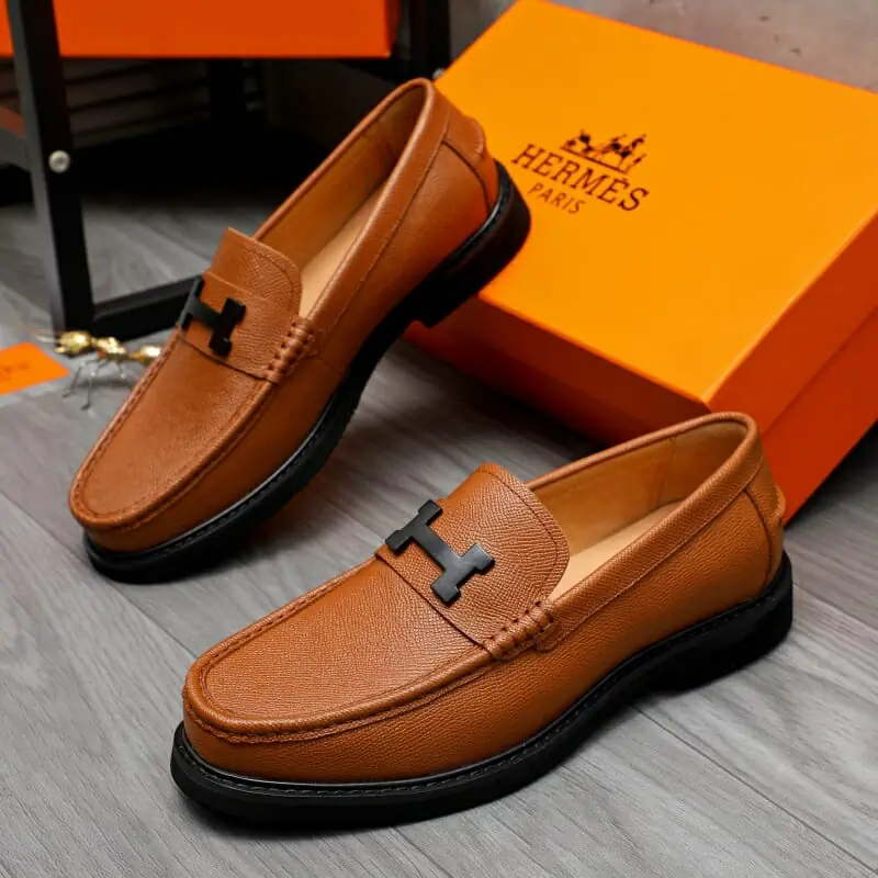 hermes cuir chaussures pour homme s_120a45a